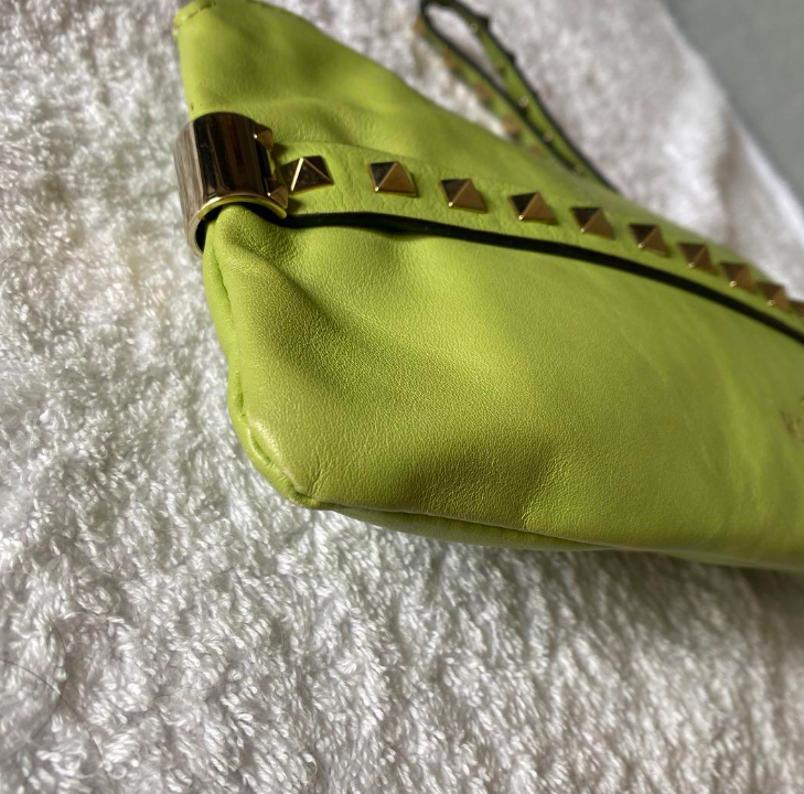 Valentino Rockstud clutch bag pistachio color leather/005074 eBay