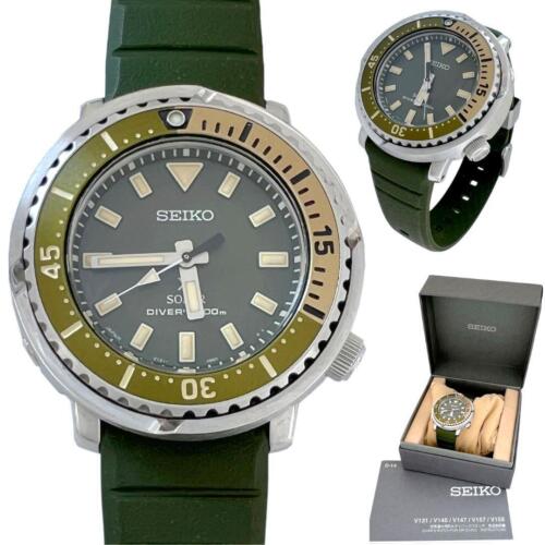 Seiko Prospex V131-0AM0 Stainless Steel Divers 200m Box Solar Mens Watch Auth - 第 1/10 張圖片