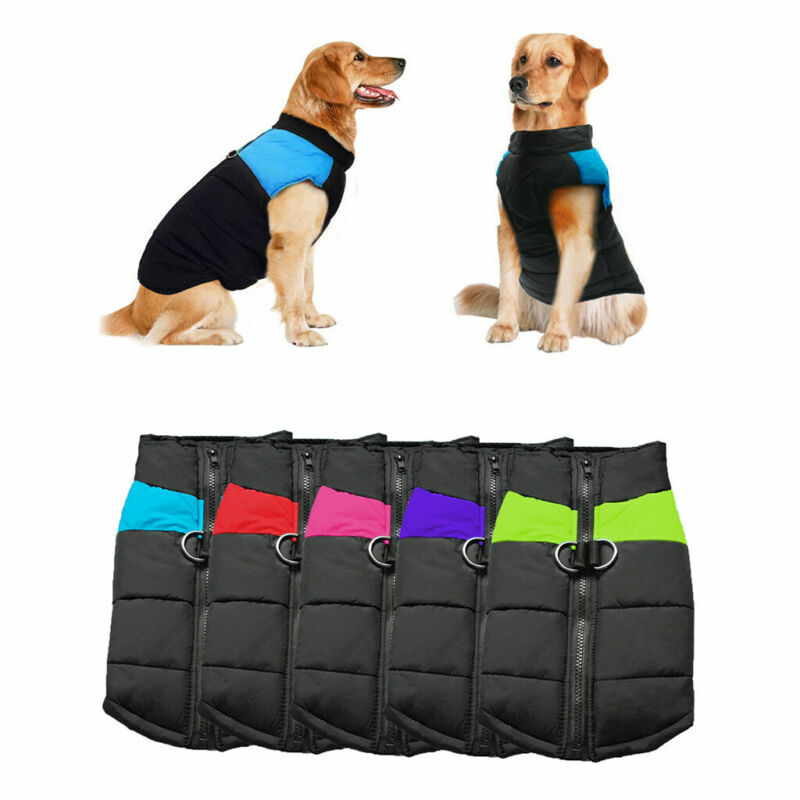 US Waterproof Pet Dog Vest Warm Jacket Clothes Winter Padded Coat Sweater S7XL eBay