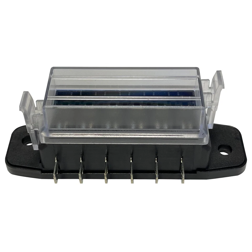 6 Way ATO / ATC Blade Fuse Block Panel With Cover - Car Truck ATV Boat RV - Image 3 of 4