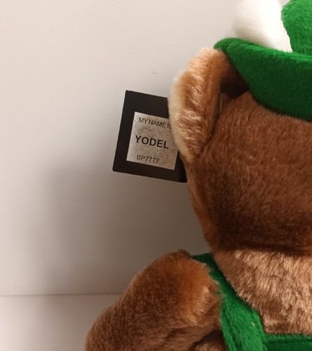 Teddy Love 'Yodel' Bear Plush Brown Teddy Stuffed Green 28 cm Vintage Bavarian - Picture 3 of 7