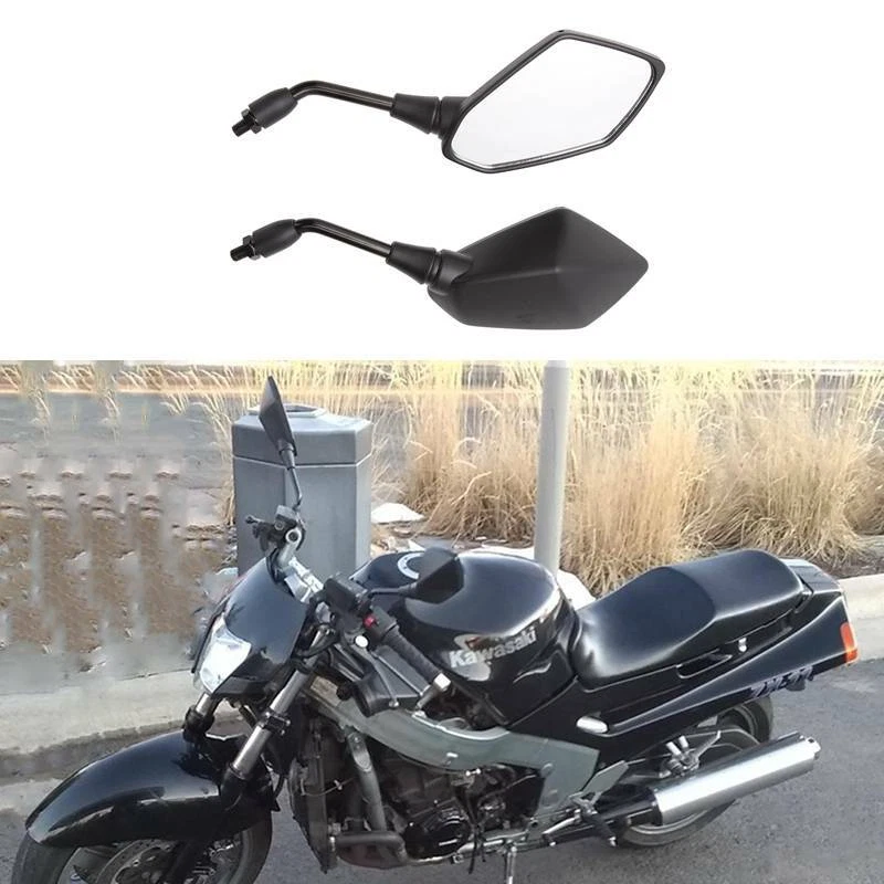 Espejos retrovisores negros para motocicleta Zero DSR 2017 10mm/2014 Kawasaki KLX 250S Foto 2 de 4
