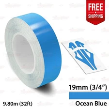 OCEAN BLUE 3/4" 19mm Roll PIN STRIPE Car Striping Line TAPE Decal Vinyl Sticker