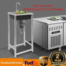 Commercial Stainless Steel Sink Outdoor Single-Bowl Utility Sink With Faucet US