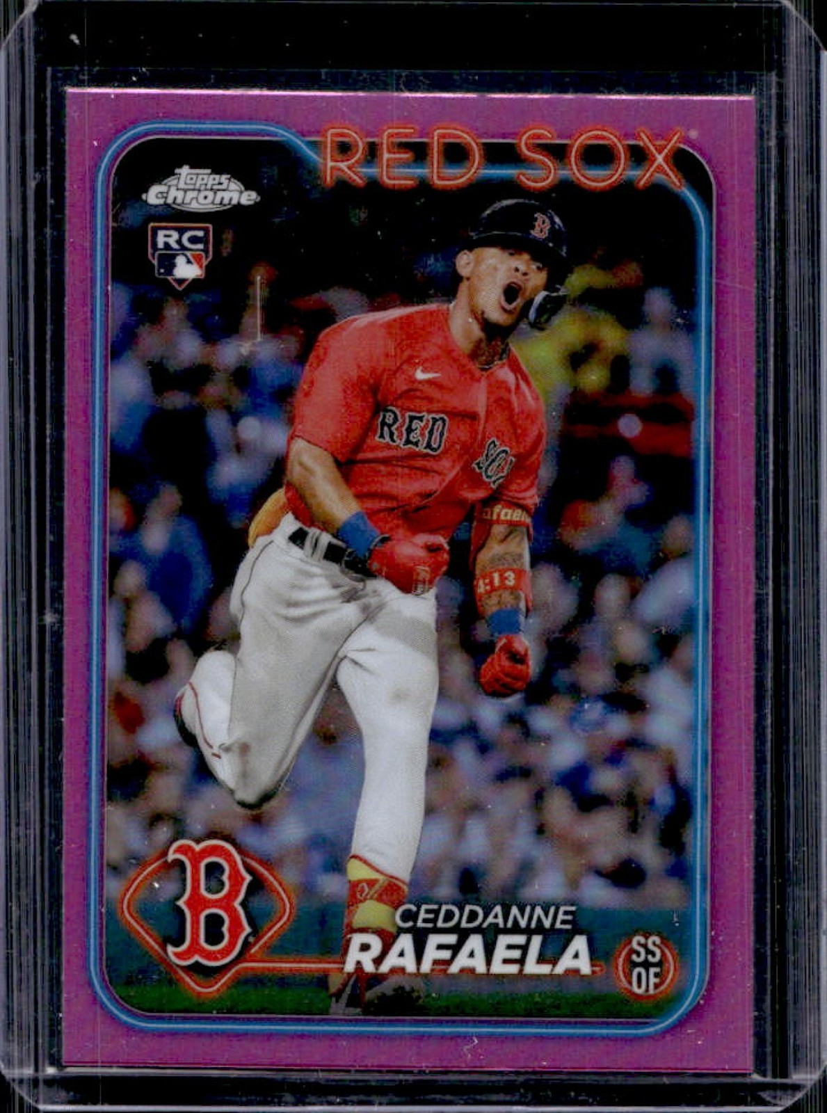 2024 Topps Chrome Ceddanne Rafaela RC Pink Refractor Rookie #118 Red Sox