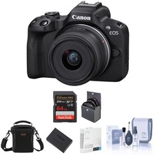 Canon EOS R50 Mirrorless Camera, Black with RF-S 18-45mm f/4.5-6.3 IS STM Lens,