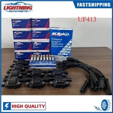 8 Pack OEM AcDelco UF413 Ignition Coil & 41-110 Spark Plug & 9748HH Wire for GMC