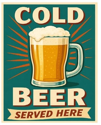 Cold Beer Vintage Look Sign Retro Metal Wall Decor MS81