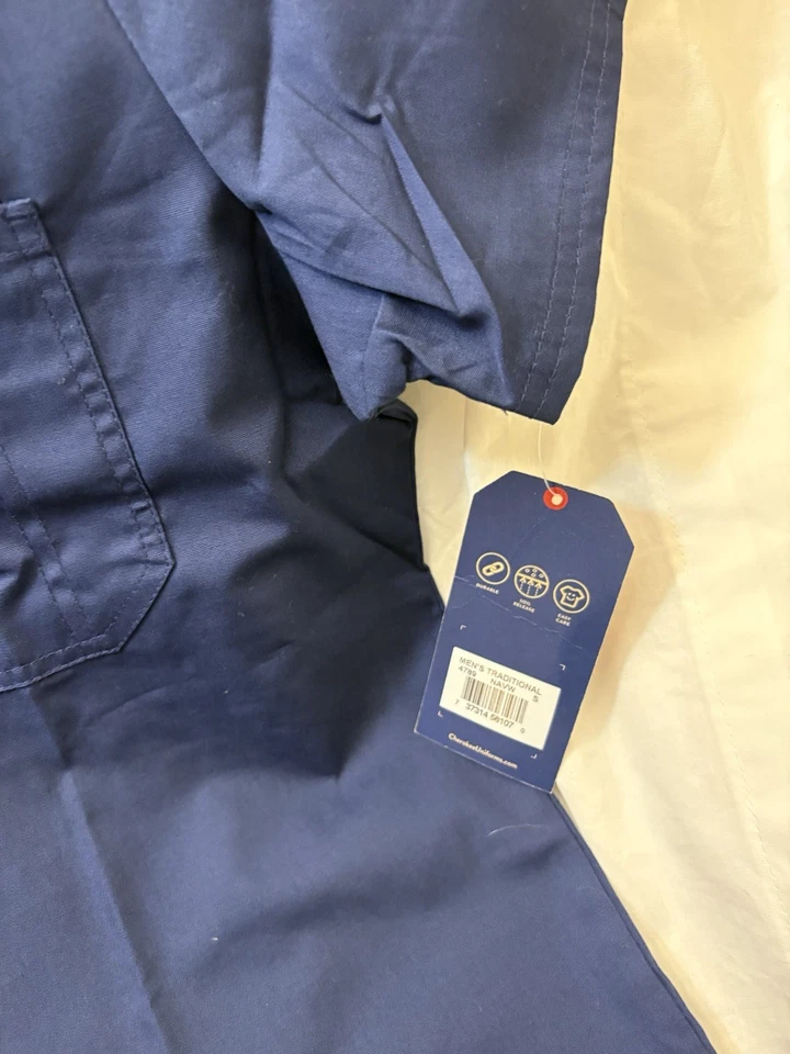 Nuevo con etiquetas Blusa Médica Cherokee Ropa de Trabajo Tradicional Hombres Cuello en V Azul Talla Pequeña Foto 2 de 4
