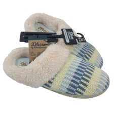 NEW Deluxe By Dearfoams Women's Memory Foam Knit Slippers Sz XL 11-12