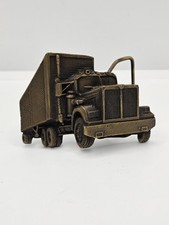 Vtg 1979 3D Cut-Out Semi Truck Belt Buckle Indiana Metal Craft Trucker Big Rig