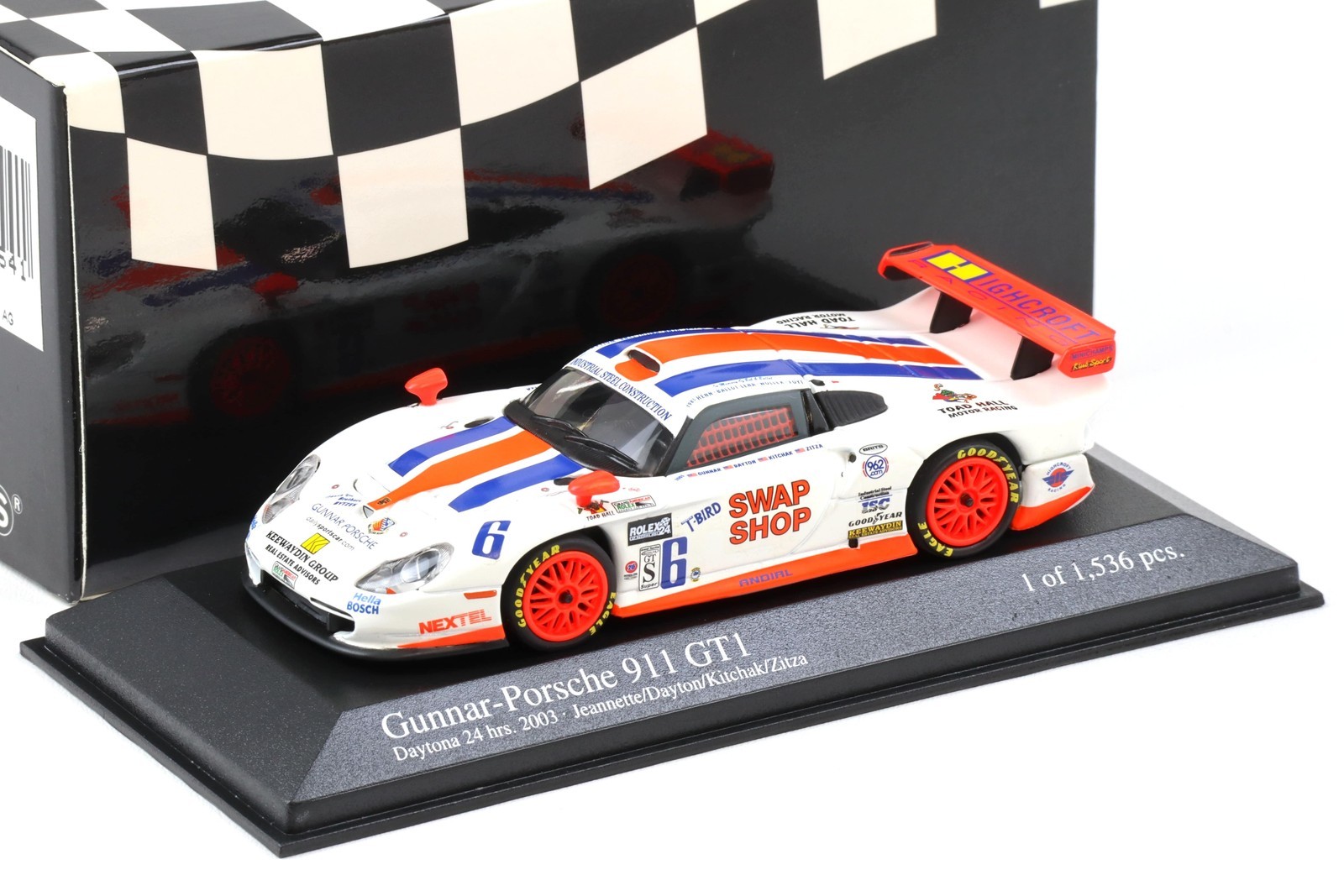 1:43 Minichamps Porsche 911 996 GT1 Daytona 24h 2003 Swap Store #6 Jeanette /