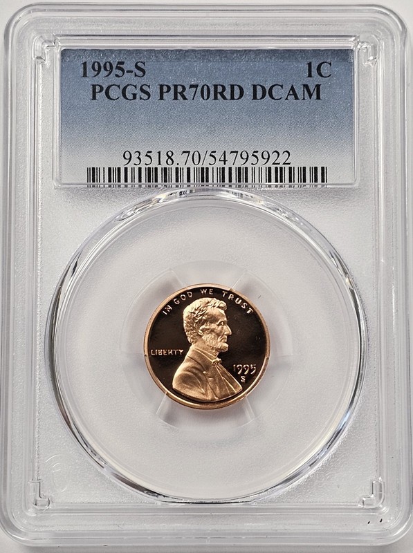 1995-S Lincoln Memorial Cent PR70 RD PCGS 