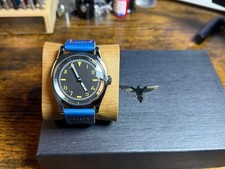 California dial Watch Swiss made ETA 6498 Movement handmade strap