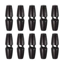 10pcs Wooden Toggle Buttons 40mm Single Hole Olive Sewing Button, Dark Brown
