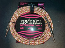 Ernie Ball 18' Braided Instrument Guitar/Bass Cable EMERALD ARGYLE P06430