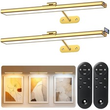 Picture Lights for Wall, 16inch Rechargeable Art Light with 16inch-2Pack Gold