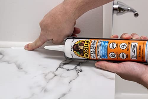 Gorilla White Silicone Caulk 10oz - 2-Pack – Waterproof Sealant for All Use DIY