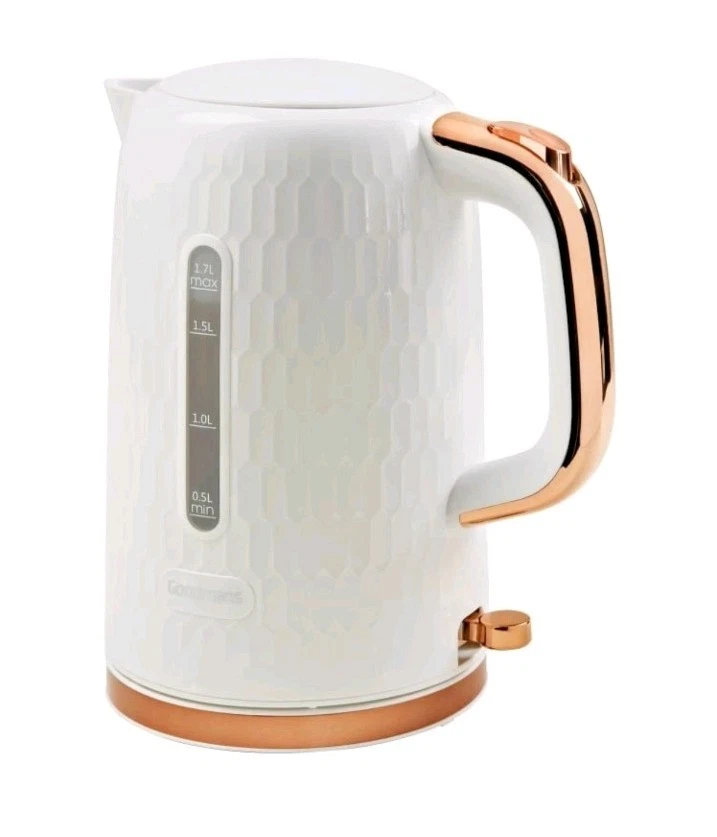 Goodmans Honeycomb White & Rose Gold Kettle - 1.7L