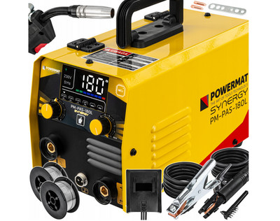 Schweißgerät Inverter 180A MIG FLUX MMA TIG Lift IGBT Synergie 230V LCD kompakt
