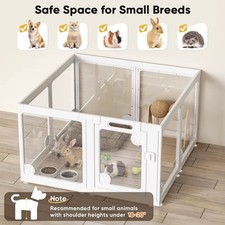 Clear Acrylic Dog Playpen 8 Panel Indoor Puppy Pen with Door Fence