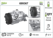 Kompressor Klimaanlage VALEO CORE-FLEX 699367 für SWIFT FZ TIGRA COMBO X03 IGNIS