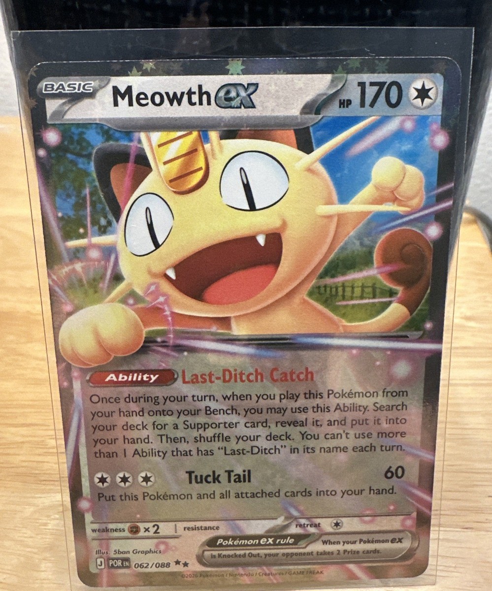 Pokémon Meowth EX Full Art Holo Card 062/088 Perfect Order | eBay