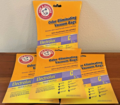 4x 3 Pack Arm & Hammer Odor Eliminating Electrolux C Vacuum Bags (12 total)