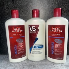 3 Lot Vidal Sassoon Pro Series Moisture Lock Moisturizing Conditioner 25.3 oz