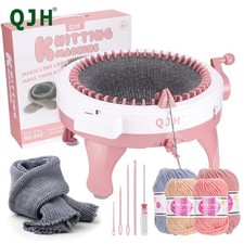 QJH Knitting Machine Kit, 48 Needles Smart Weaving Loom Round Spinning, Knitting