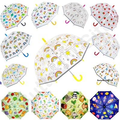 Unisex Kinder Bubble Dome Regenschirm Kinder Schule Reflektierend Sicherheitsstreifen Rand