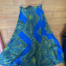 COMME des GAR ONS geometric pattern long skirt blue green size M