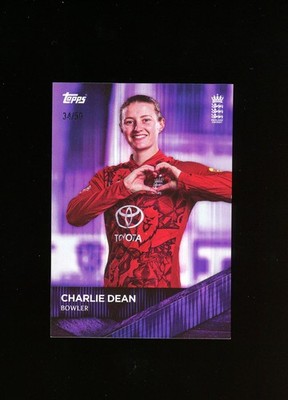2025 Topps England Cricket Set Charlie Dean Womens Purple /50 #34 Bowler