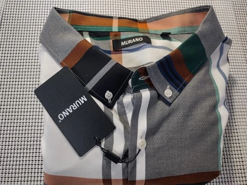 Murano Men's 4XB Button Front Shirt NWT Plaid Long Sleeve Big & Tall - product listing photo