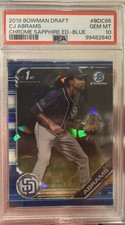 2019 Bowman Chrome Draft C.J. Abrams 1st Sapphire Blue /99 PSA 10