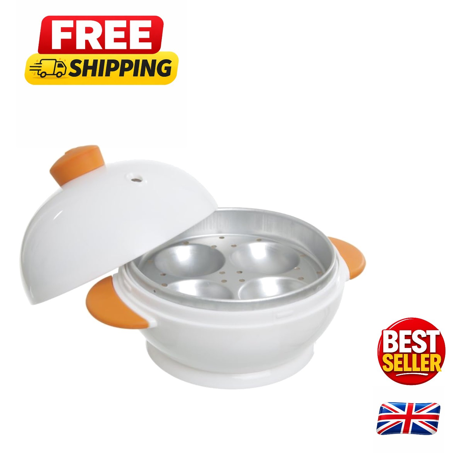 4-Egg Microwave Boiler - Quick, Hassle-Free Breakfast Maker for Busy Mornings