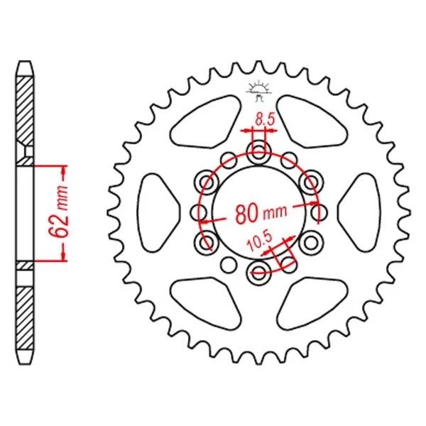 For Yamaha Big Wheel 200 1985-1986 JT Sprockets Rear High Carbon Steel Sprocket Foto 2 de 2