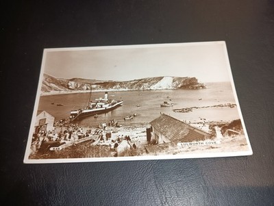 Busy Scene & Steamer, LULWORTH COVE, Dorset RP