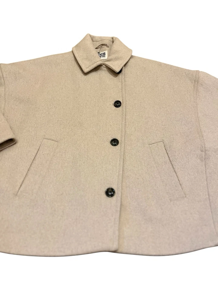 la radoute Collection Short Boxy Oversized Wool Blend Jacket Button Close Size M - Image 4 of 4