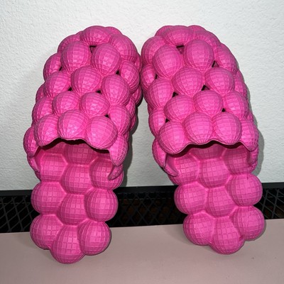 Pink Bubble Shoes, Bubble Slides for Women/Men, Beach Slides Shoes Size W9 M7
