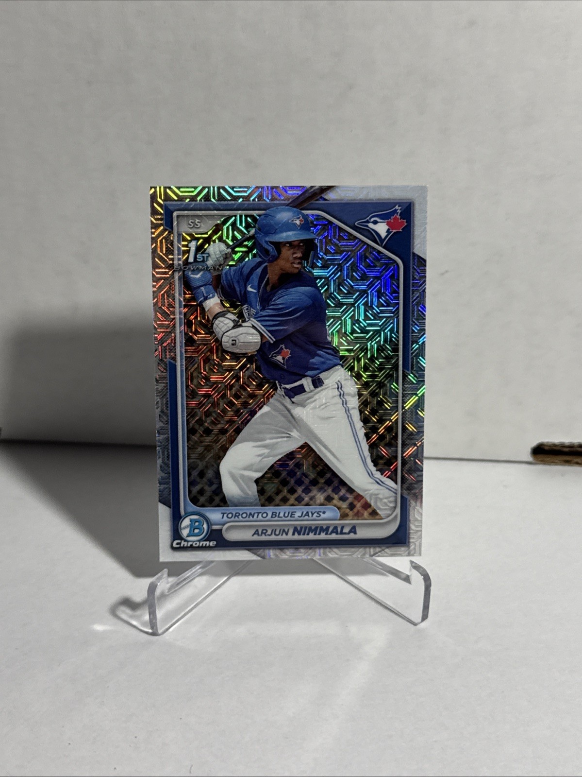 Arjun Nimmala  2024 Bowman Chrome Mega Box #BCP-142 Mojo Refractor 1st Bowman
