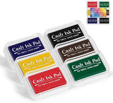 Craft Ink Pads for Stamps, Pigment Rainbow Stamp Pad Set for Scrapbook Supplies,