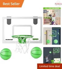 Mini Portable Indoor Outdoor Glow in Dark Basketball Hoop Over Door Kids Adults