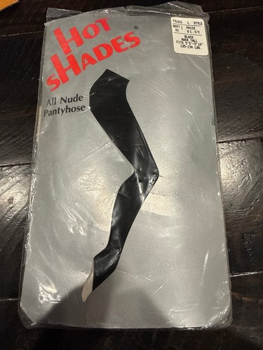 VTG Hot Shades Black Pantyhose Average  Tall Sheer Nylons Zayre Deadstock NIP