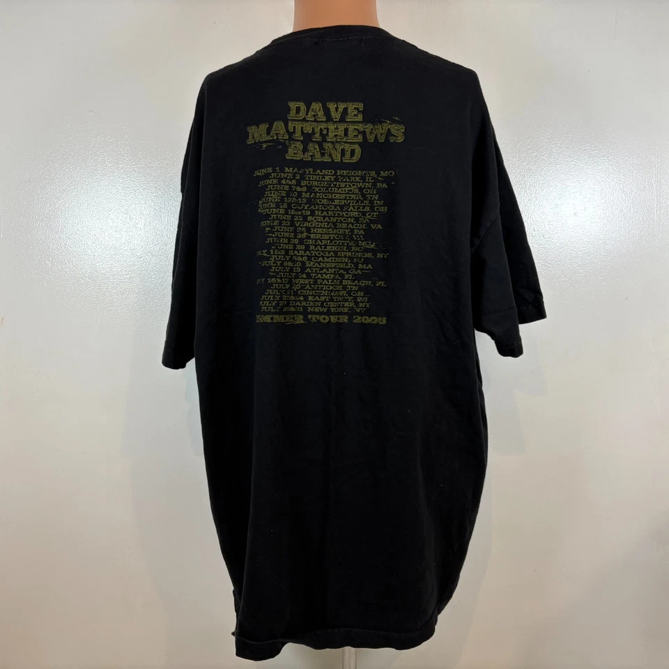 Camiseta De Colección Dave Matthews Band Tour Para Hombre Talla 2XL Banda de Rock Negra Y2K Foto 3 de 4