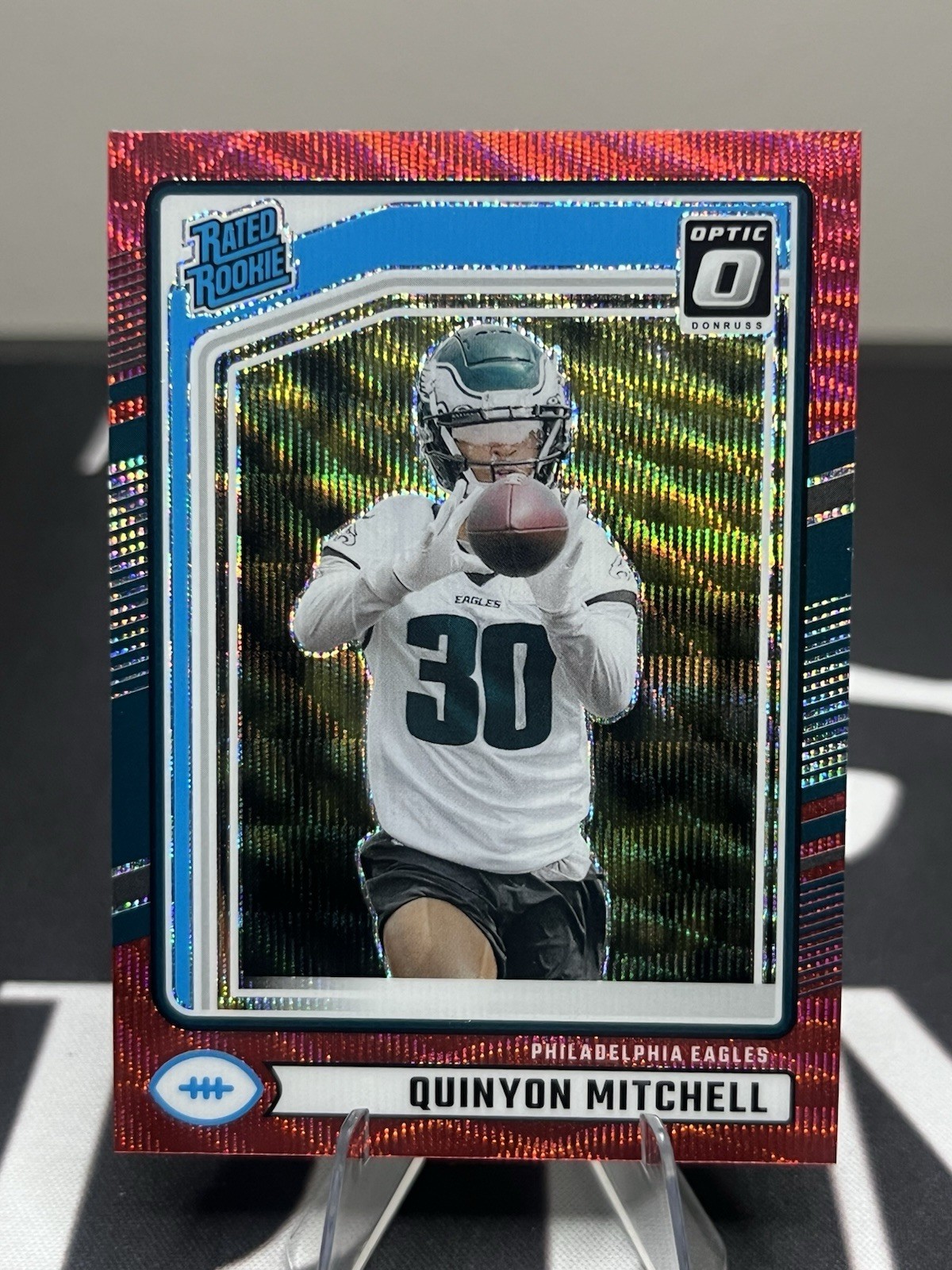 2024 Panini Donruss - Quinyon Mitchell #361 Optic Preview Red Wave RC Eagles