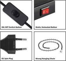 LED Open Sign – Multicolour Front-Facing, 45x25 cm, Wall/Window Mount