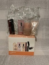 Clinique Gift Set Travel Sizes NIP Moisture Surge Eyes Lipstick Mascara Mask