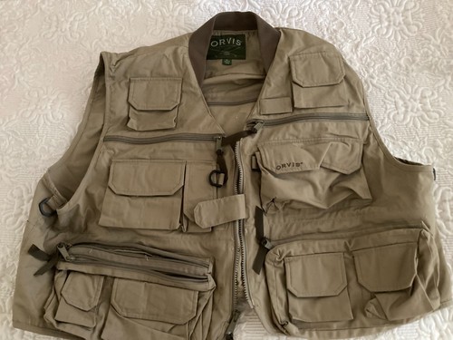 Gilet De Pêche Orvis Vintage – Marron, Taille XL, Multi-poches Pour Mouche Ou Chasse