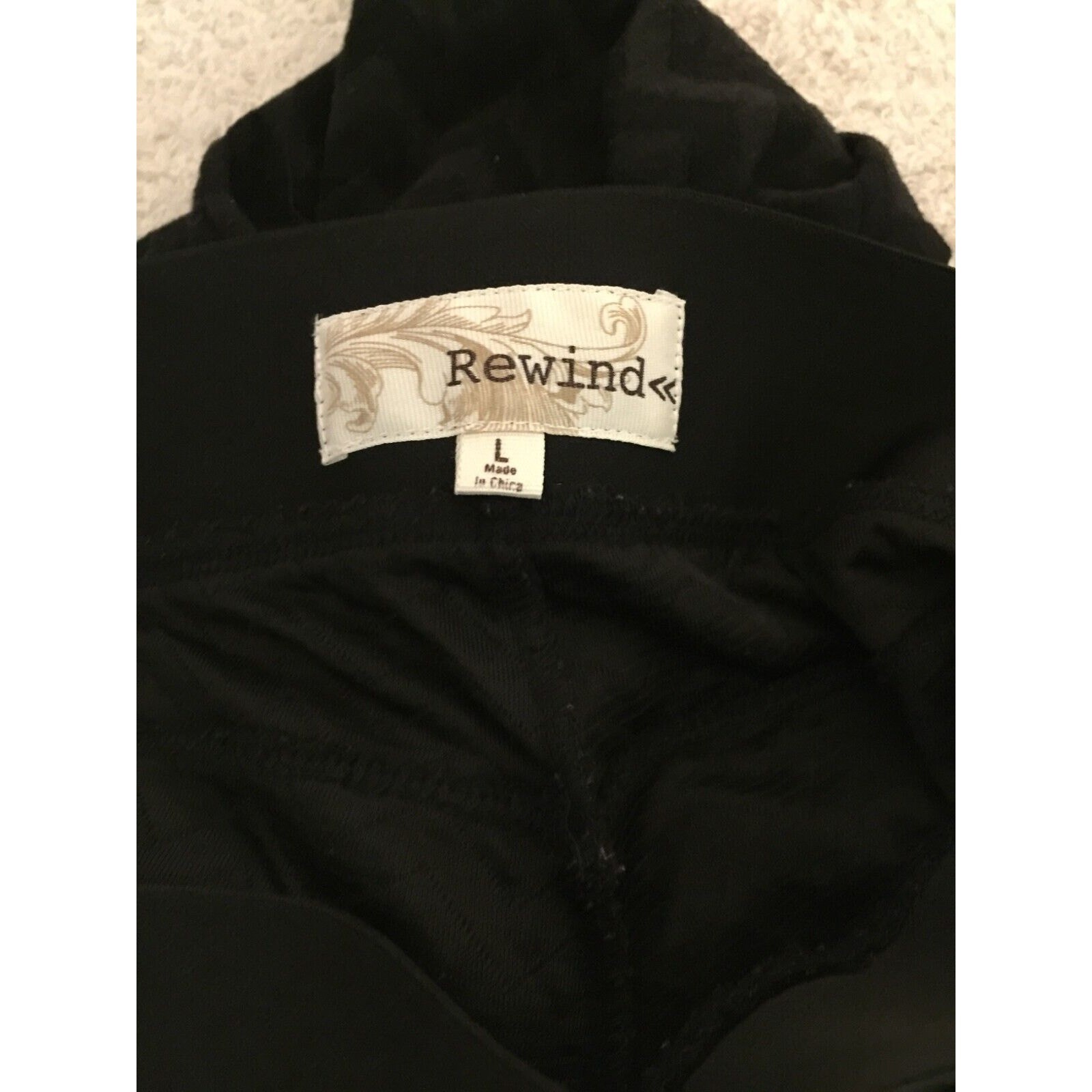 Rewind Black Polyester blend Soft Large Leggings … - image 4